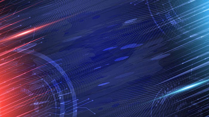 Technology background, News background, Modern futuristic template on red and blue background.Digital data visualization. Business technology concept.