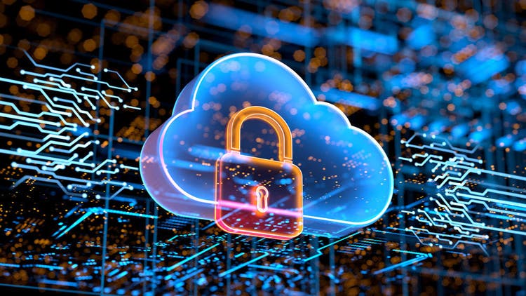 Digital background depicting innovative technologies in security systems, data protection Internet technologies