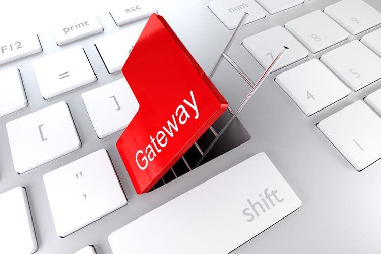 red enter key open with ladder in underpass gateway illustration