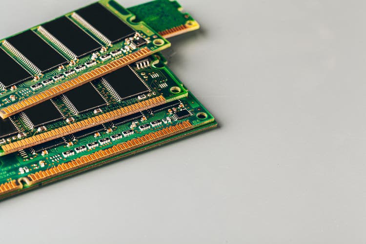 computer random access memory (RAM) sticks close up