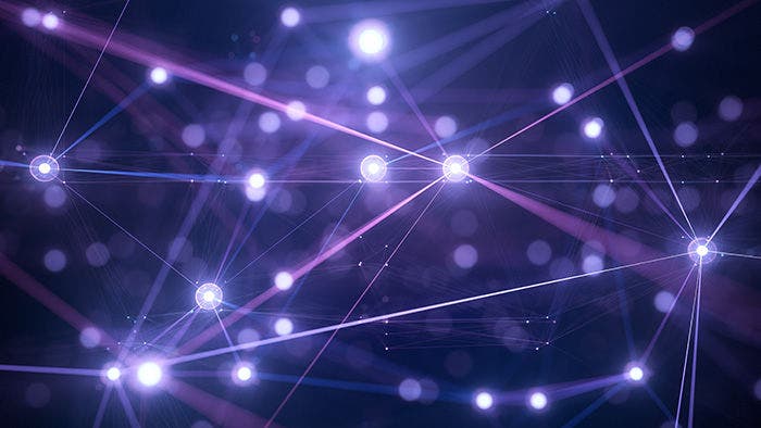 3d rendered depiction of a data network. Perfectly usable for topics like artificial neural networks, cloud computing, network security or technology in general.