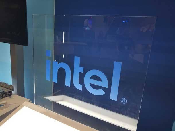 The Intel logo on display at Vmware Explore 2022. Intel and VMware announced updates to their products during the event, held in San Francisco. Photo by Wade Tyler Millward.